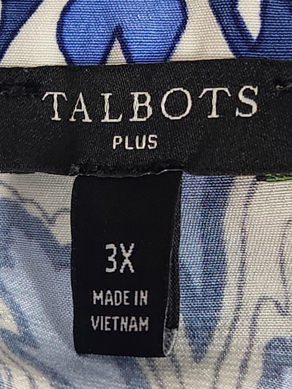 TALBOTS Plus Beautiful Blue/White Top - Picture 9 of 9